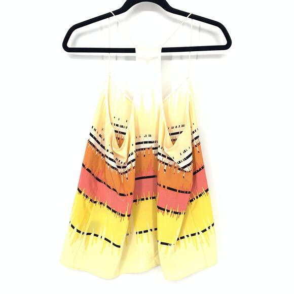 Tibi Top Women's Sz 10 Racerback Silk Striped Pattern Sleeveless Multicolor NWT - Picture 4 of 9